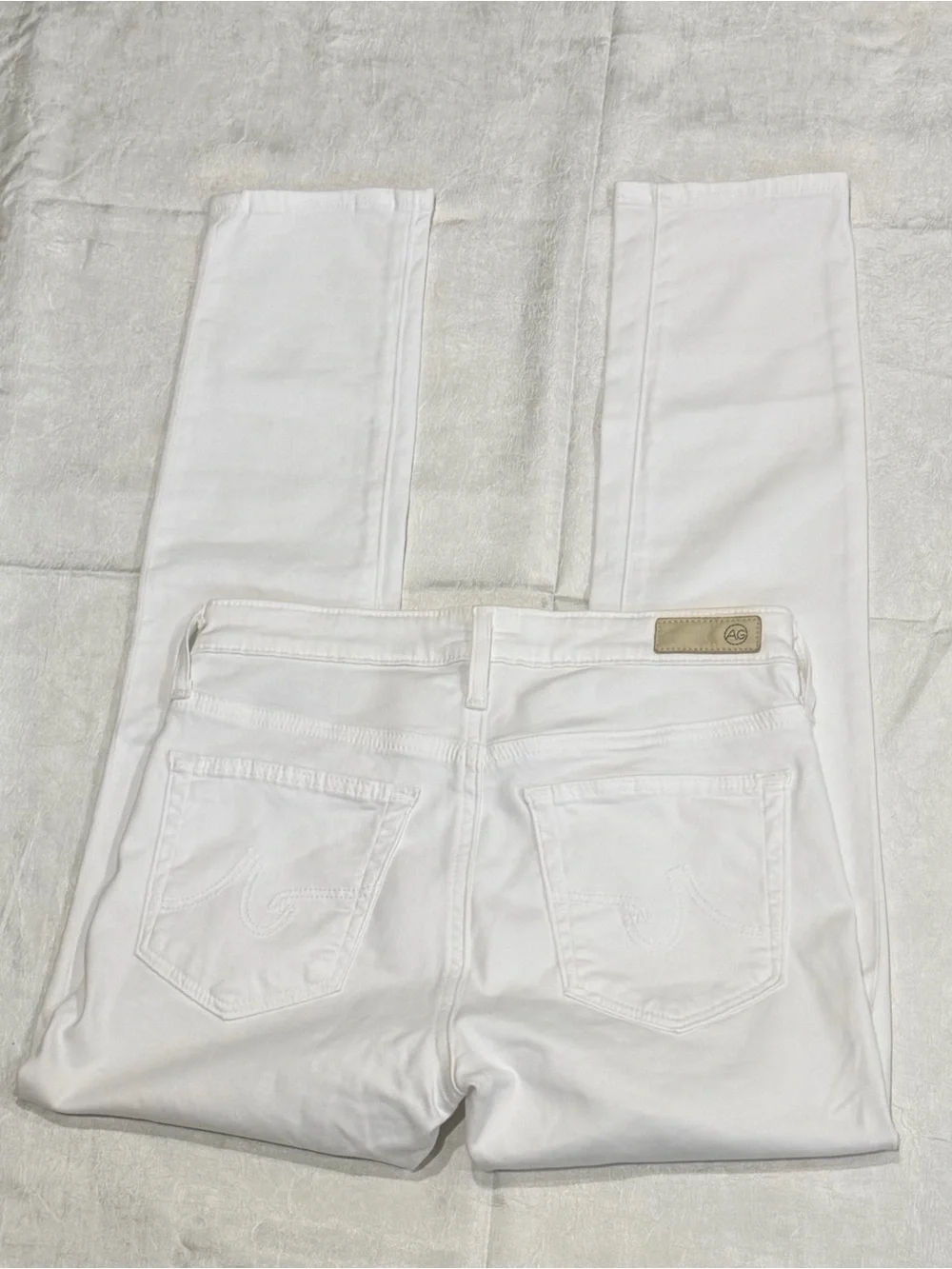 AG Adriano Goldschmied The Prima Crop Cigarette Crop White Jeans Women’s 24 - Picture 3 of 6
